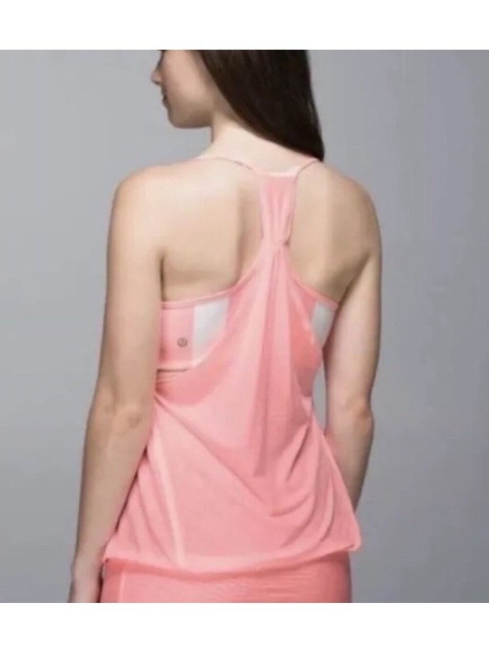 Lululemon No Limit Tank Top Pink Striped Womens Size 4 Workout Athleisure